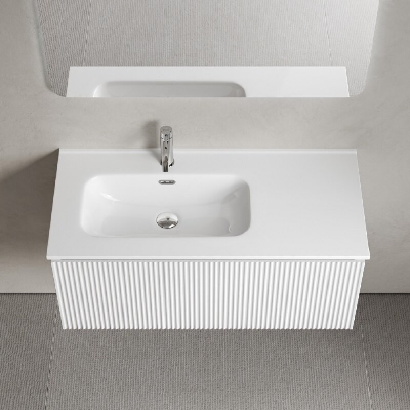 Тумба под раковину Sancos SNOB R 1.0, SNR1.0100LW, 100 см, подвесная, чаша левая, Bianco