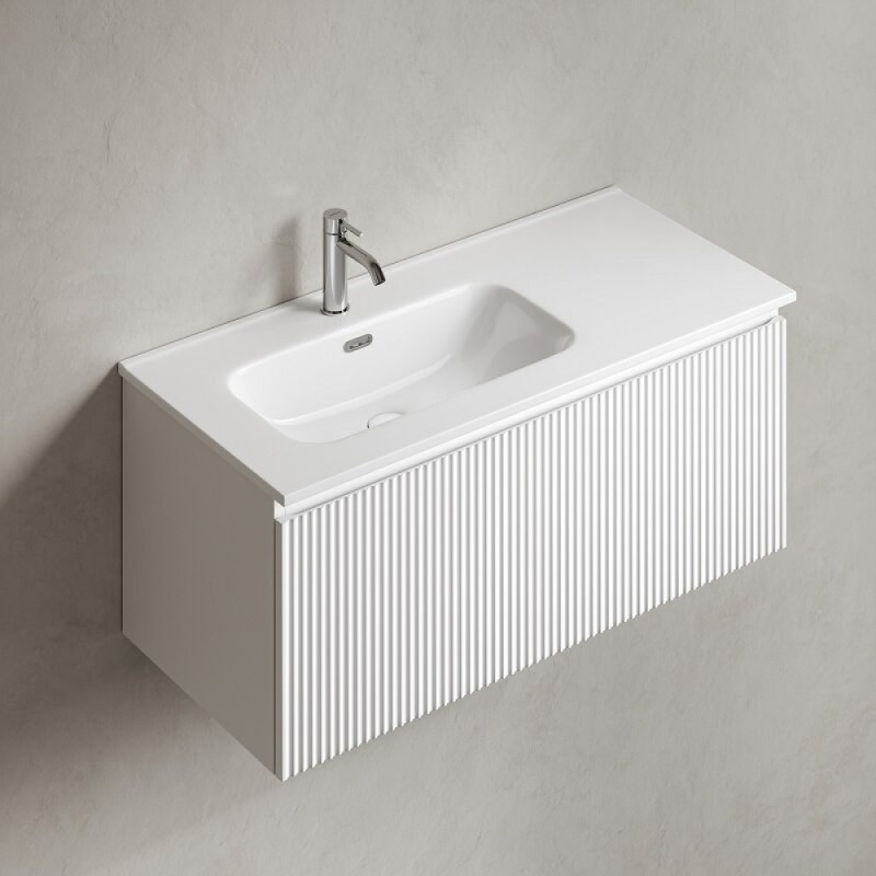 Тумба под раковину Sancos SNOB R 1.0, SNR1.0100RW, 100 см, подвесная, чаша правая, Bianco