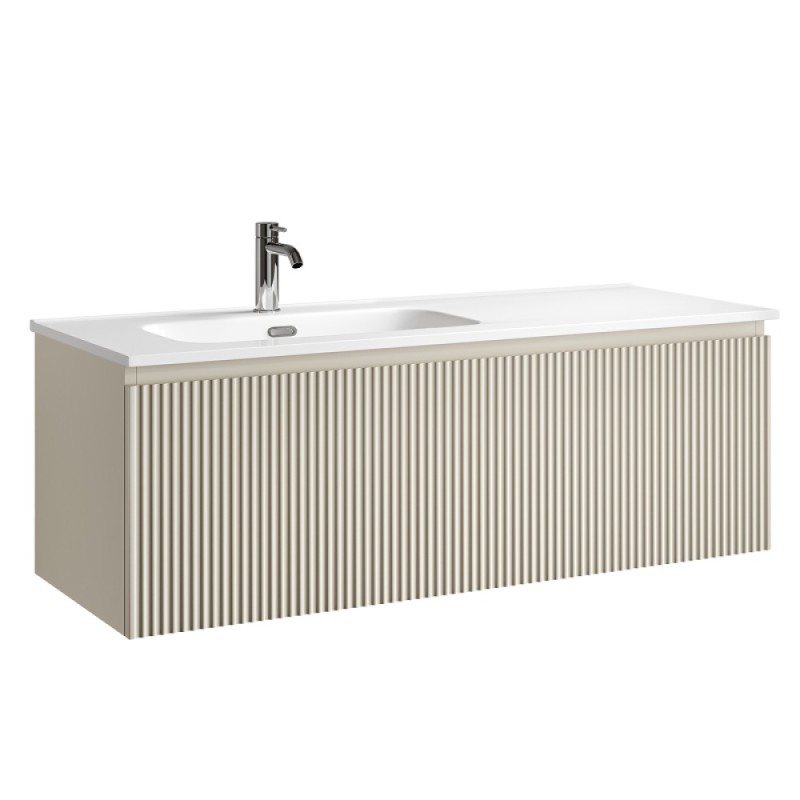 Тумба под раковину Sancos SNOB R 1.0, SNR1.0120RCE, 120 см, подвесная, чаша правая, Beige Soft