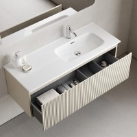 Тумба под раковину Sancos SNOB R 1.0, SNR1.0120RCE, 120 см, подвесная, чаша правая, Beige Soft