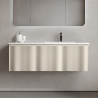 Тумба под раковину Sancos SNOB R 1.0, SNR1.0120RCE, 120 см, подвесная, чаша правая, Beige Soft