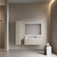 Тумба под раковину Sancos SNOB R 1.0, SNR1.0120LCE, 120 см, подвесная, чаша левая, Beige Soft