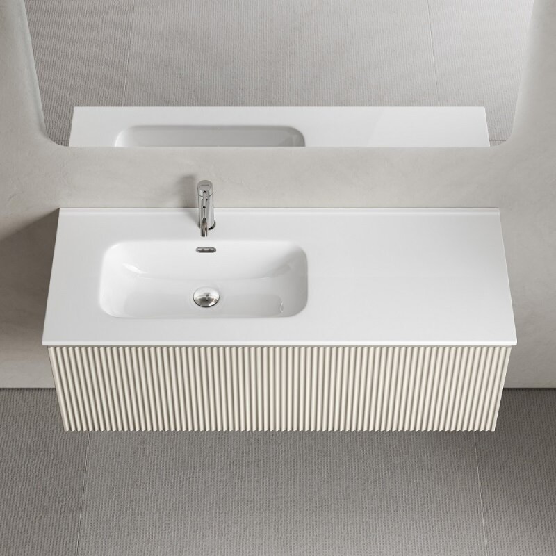 Тумба под раковину Sancos SNOB R 1.0, SNR1.0120LCE, 120 см, подвесная, чаша левая, Beige Soft