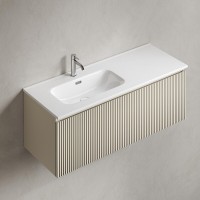 Тумба под раковину Sancos SNOB R 1.0, SNR1.0120RCE, 120 см, подвесная, чаша правая, Beige Soft