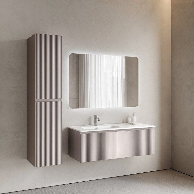 Тумба под раковину Sancos SNOB R 1.0, SNR1.0120LSM, 120 см, подвесная, чаша левая, Doha Soft
