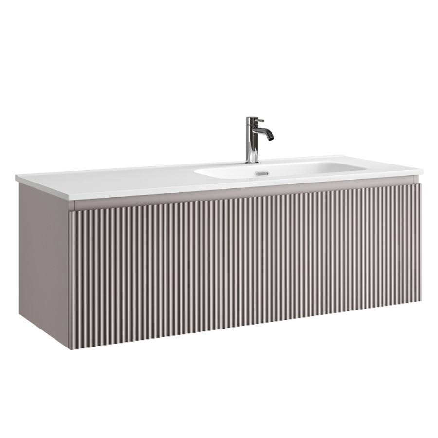 Тумба под раковину Sancos SNOB R 1.0, SNR1.0120LSM, 120 см, подвесная, чаша левая, Doha Soft