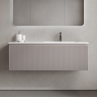 Тумба под раковину Sancos SNOB R 1.0, SNR1.0120LSM, 120 см, подвесная, чаша левая, Doha Soft