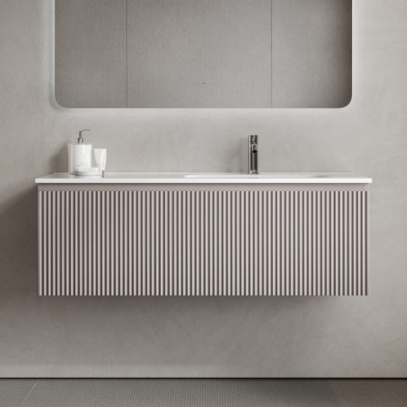 Тумба под раковину Sancos SNOB R 1.0, SNR1.0120LSM, 120 см, подвесная, чаша левая, Doha Soft
