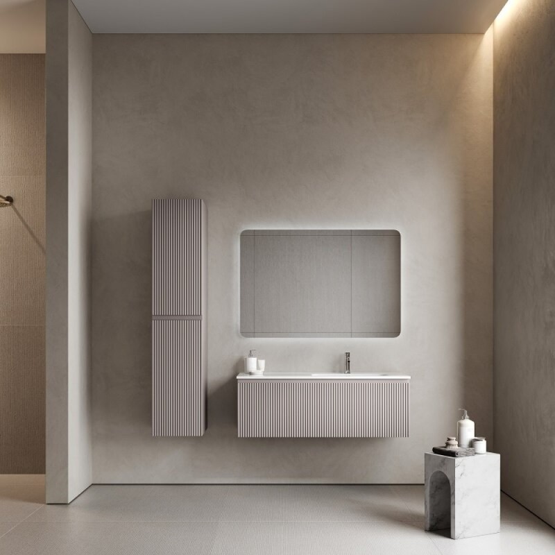 Тумба под раковину Sancos SNOB R 1.0, SNR1.0120RSM, 120 см, подвесная, чаша правая, Doha Soft