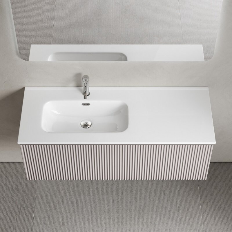 Тумба под раковину Sancos SNOB R 1.0, SNR1.0120LSM, 120 см, подвесная, чаша левая, Doha Soft