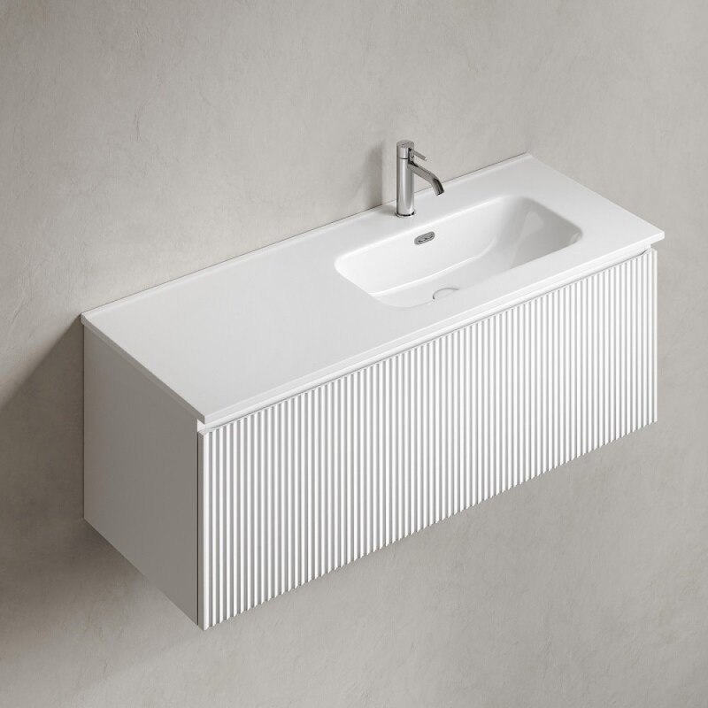 Тумба под раковину Sancos SNOB R 1.0, SNR1.0120LW, 120 см, подвесная, чаша левая, Bianco