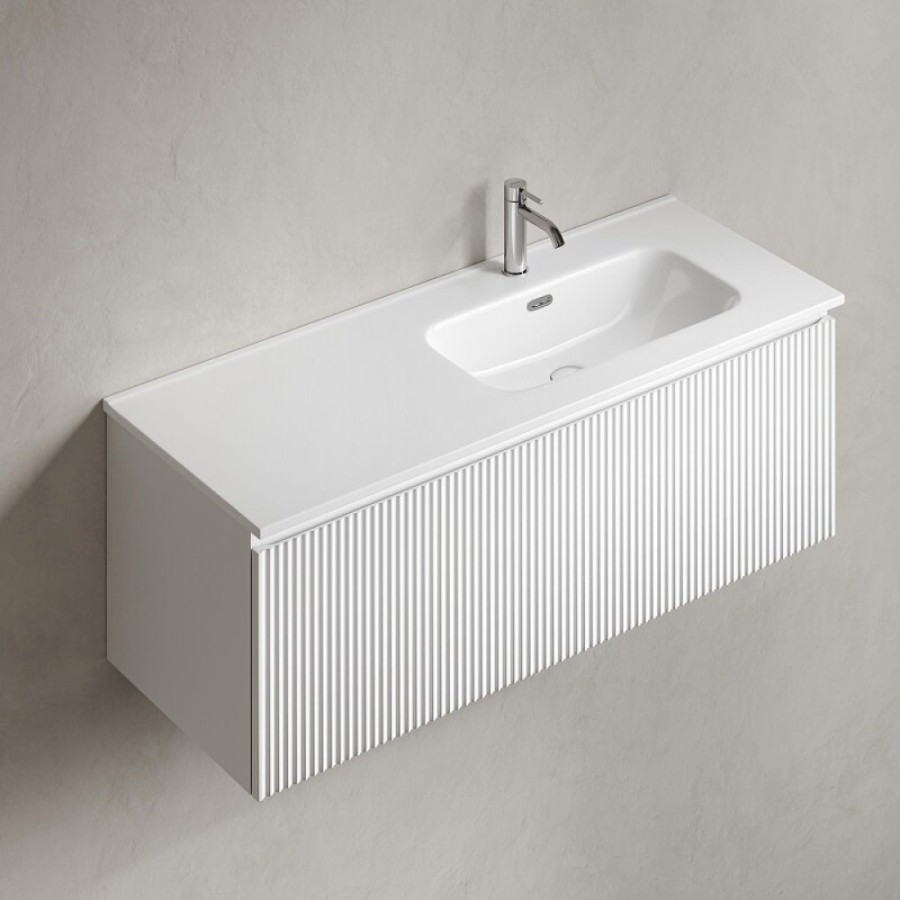 Тумба под раковину Sancos SNOB R 1.0, SNR1.0120LW, 120 см, подвесная, чаша левая, Bianco