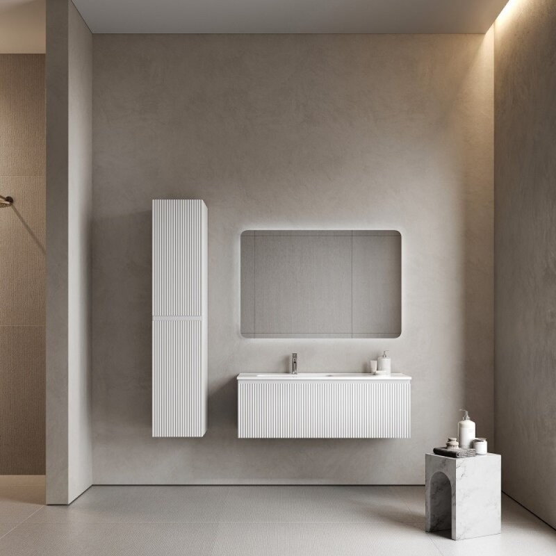 Тумба под раковину Sancos SNOB R 1.0, SNR1.0120LW, 120 см, подвесная, чаша левая, Bianco