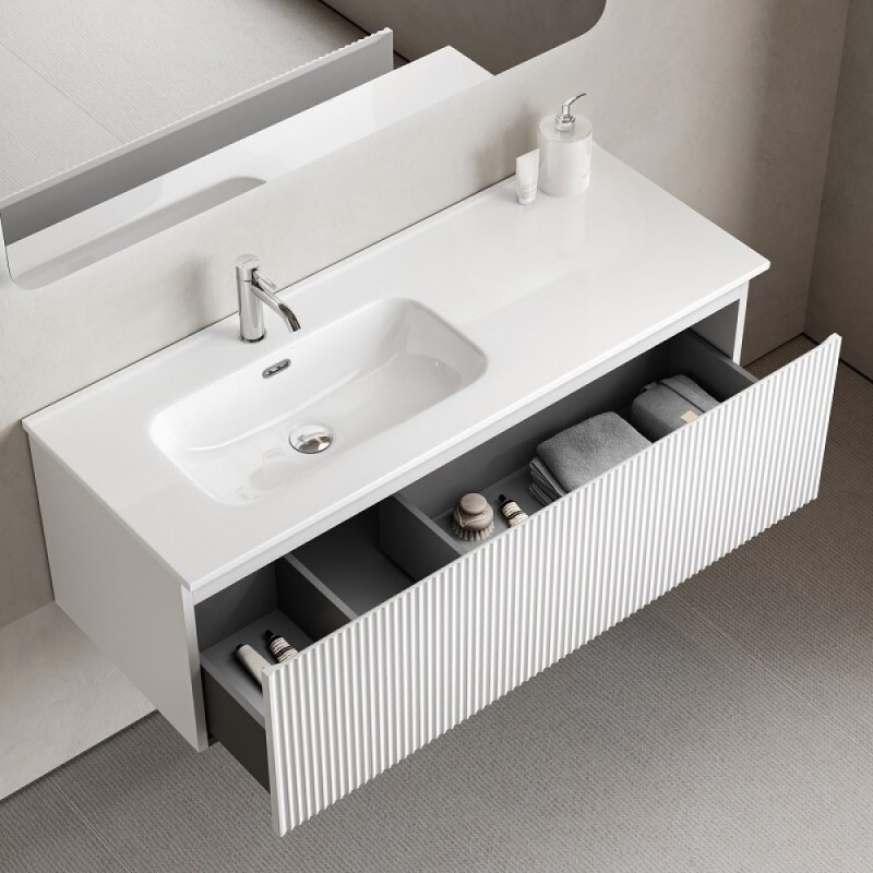 Тумба под раковину Sancos SNOB R 1.0, SNR1.0120RW, 120 см, подвесная, чаша правая, Bianco
