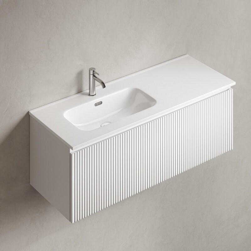 Тумба под раковину Sancos SNOB R 1.0, SNR1.0120LW, 120 см, подвесная, чаша левая, Bianco