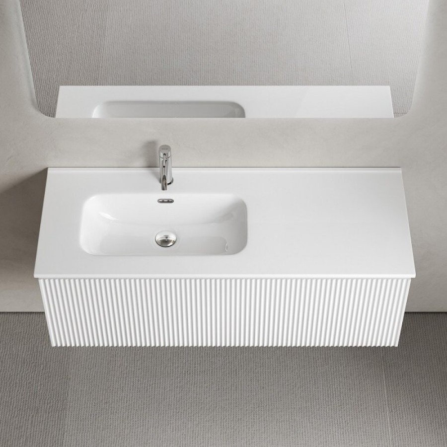 Тумба под раковину Sancos SNOB R 1.0, SNR1.0120LW, 120 см, подвесная, чаша левая, Bianco