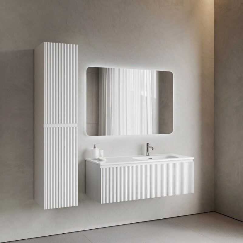 Тумба под раковину Sancos SNOB R 1.0, SNR1.0120RW, 120 см, подвесная, чаша правая, Bianco