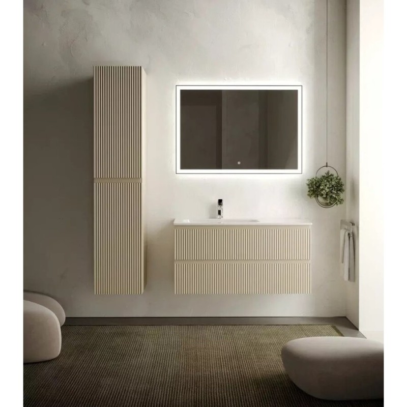 Тумба под раковину Sancos Snob R 100 см подвесная, левая, Beige Soft, SNR100LCE