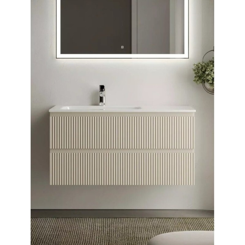 Тумба под раковину Sancos Snob R 100 см подвесная, левая, Beige Soft, SNR100LCE