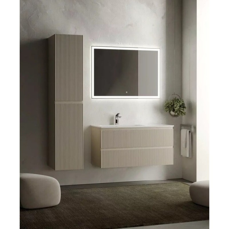 Тумба под раковину Sancos Snob R 100 см подвесная, левая, Beige Soft, SNR100LCE