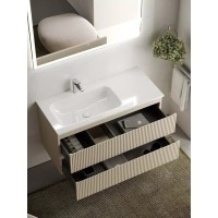 Тумба под раковину Sancos Snob R 100 см подвесная, левая, Beige Soft, SNR100LCE