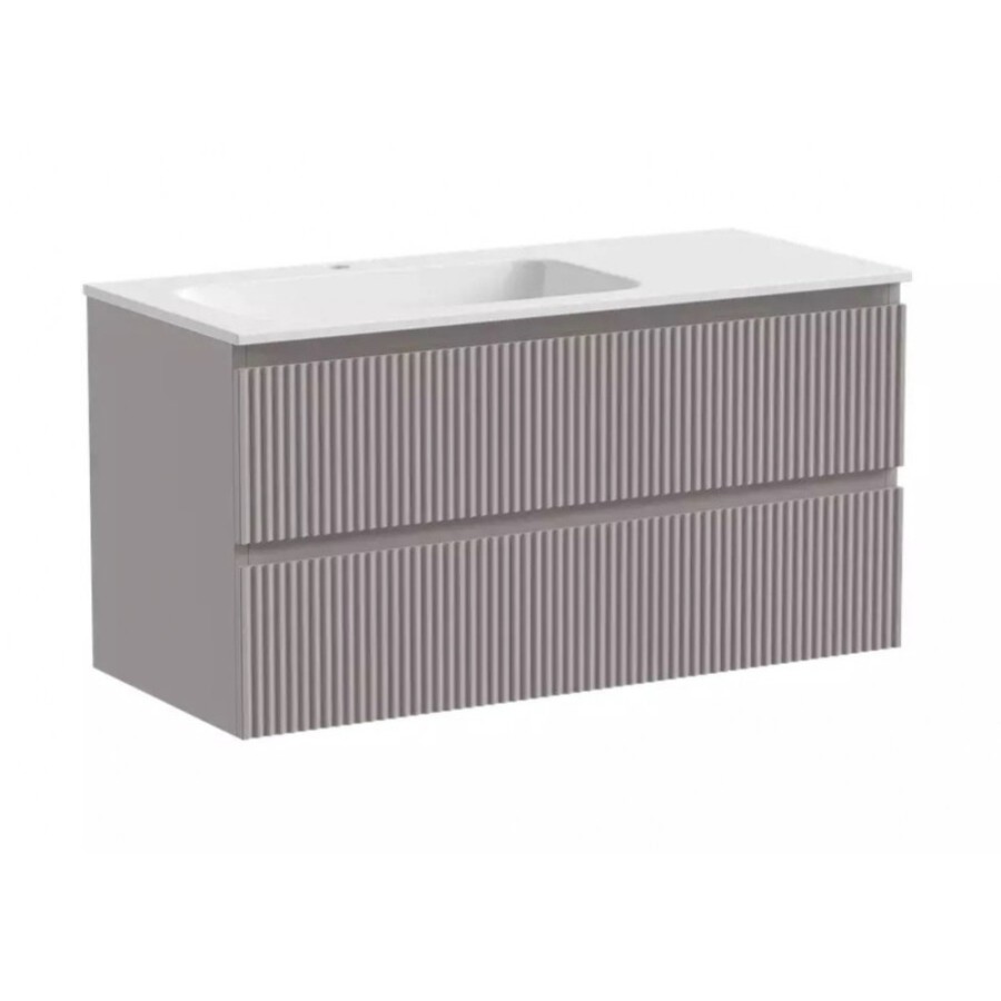 Тумба под раковину Sancos Snob R 100 см подвесная, левая, Doha Soft, SNR100LSM