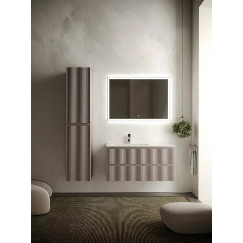 Тумба под раковину Sancos Snob R 100 см подвесная, левая, Doha Soft, SNR100LSM