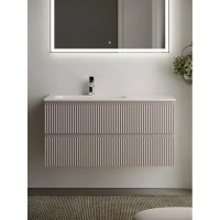 Тумба под раковину Sancos Snob R 100 см подвесная, левая, Doha Soft, SNR100LSM