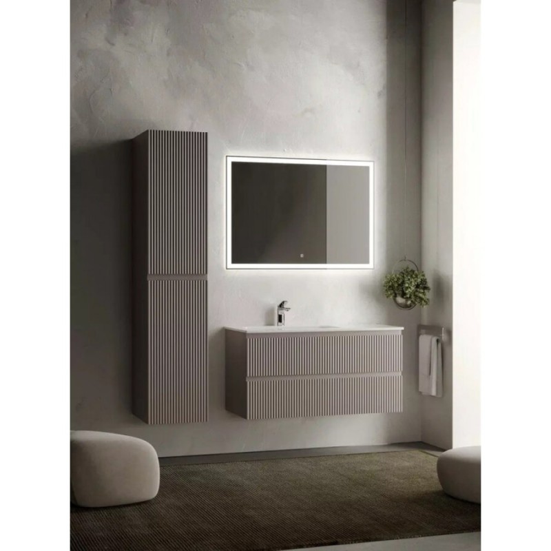Тумба под раковину Sancos Snob R 100 см подвесная, левая, Doha Soft, SNR100LSM
