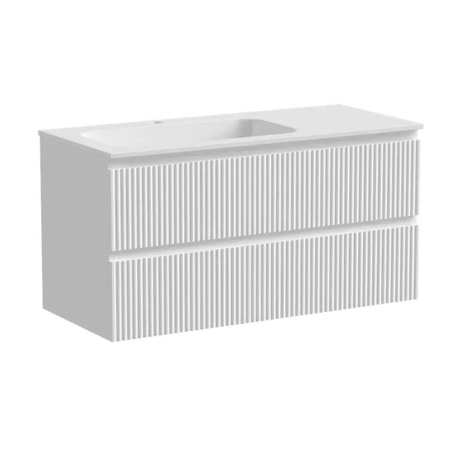 Тумба под раковину Sancos Snob R 100 см подвесная, левая, Bianco, SNR100LW