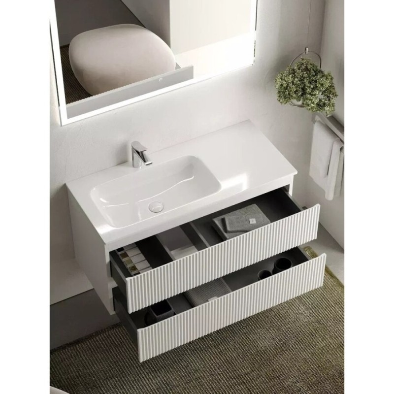 Тумба под раковину Sancos Snob R 100 см подвесная, левая, Bianco, SNR100LW