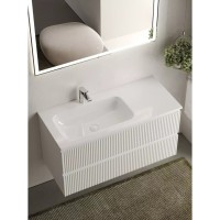 Тумба под раковину Sancos Snob R 100 см подвесная, левая, Bianco, SNR100LW