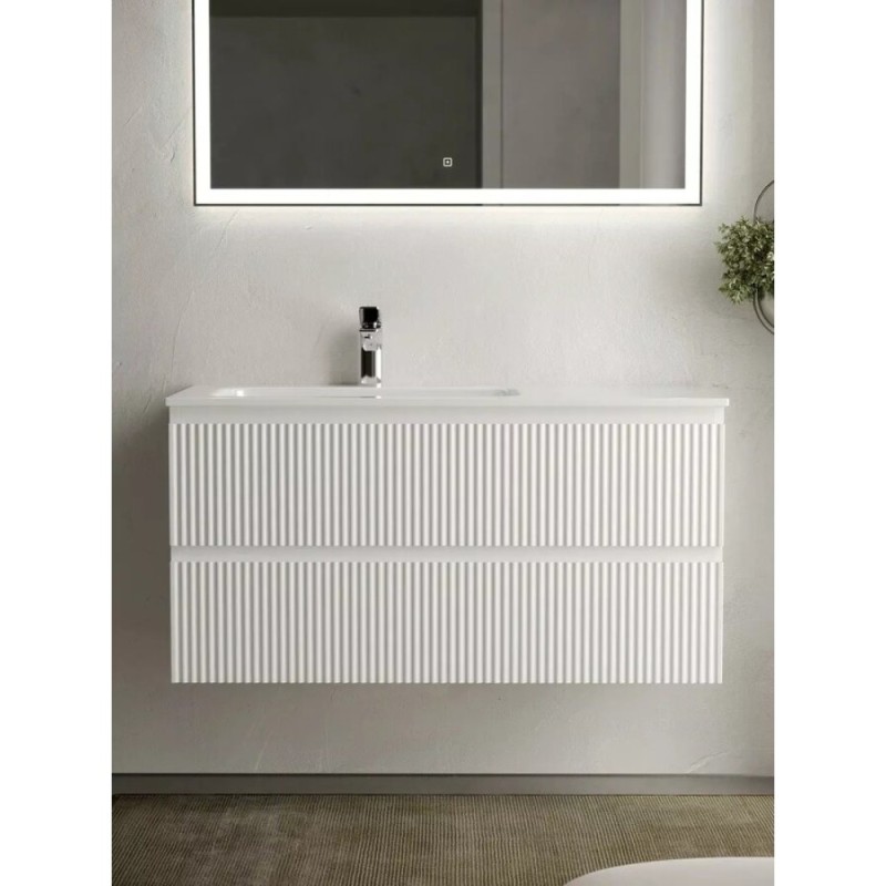 Тумба под раковину Sancos Snob R 100 см подвесная, левая, Bianco, SNR100LW