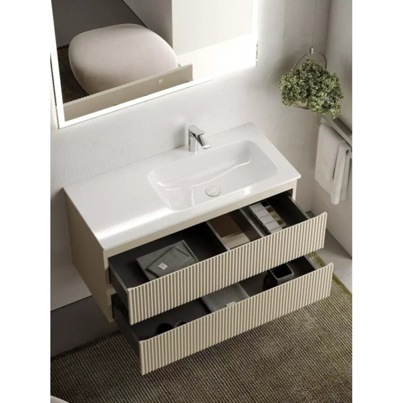 Тумба под раковину Sancos Snob R 100 см подвесная, правая, Beige Soft, SNR100RCE