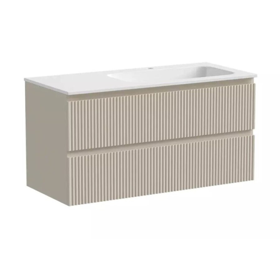 Тумба под раковину Sancos Snob R 100 см подвесная, правая, Beige Soft, SNR100RCE
