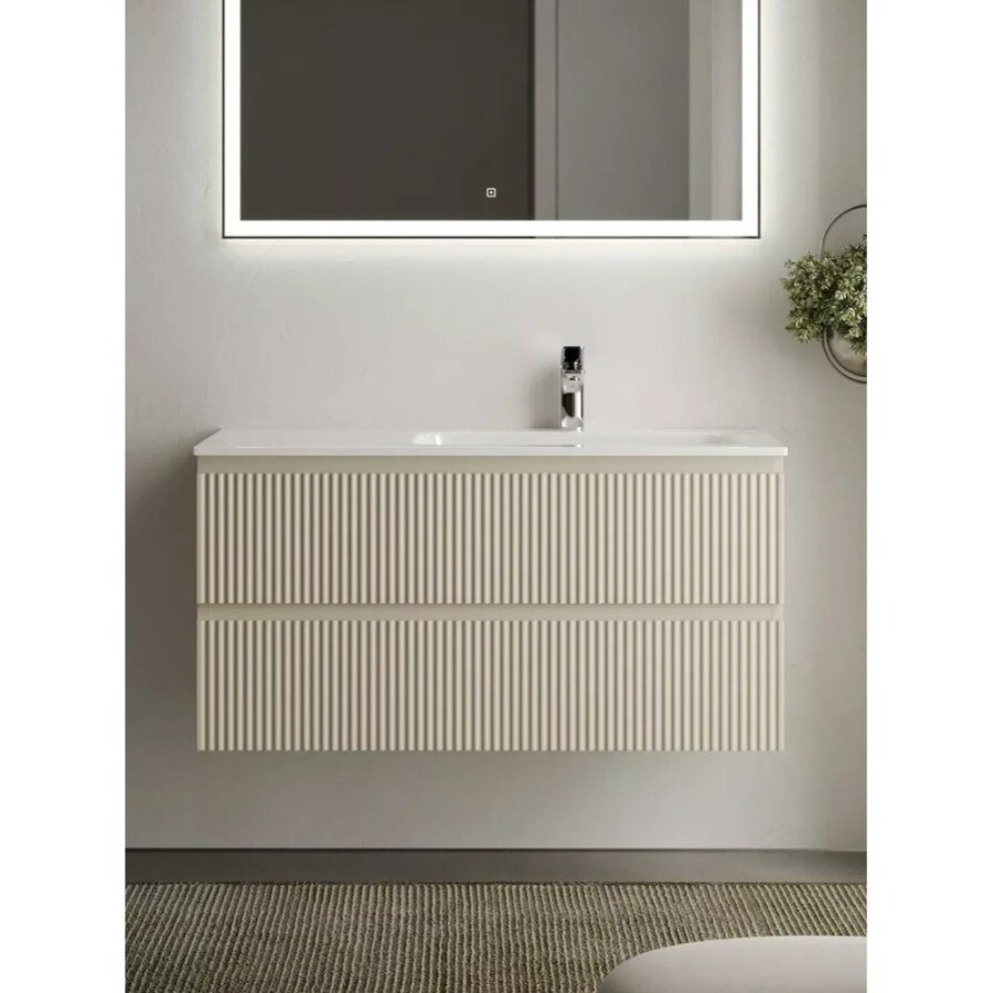 Тумба под раковину Sancos Snob R 100 см подвесная, правая, Beige Soft, SNR100RCE