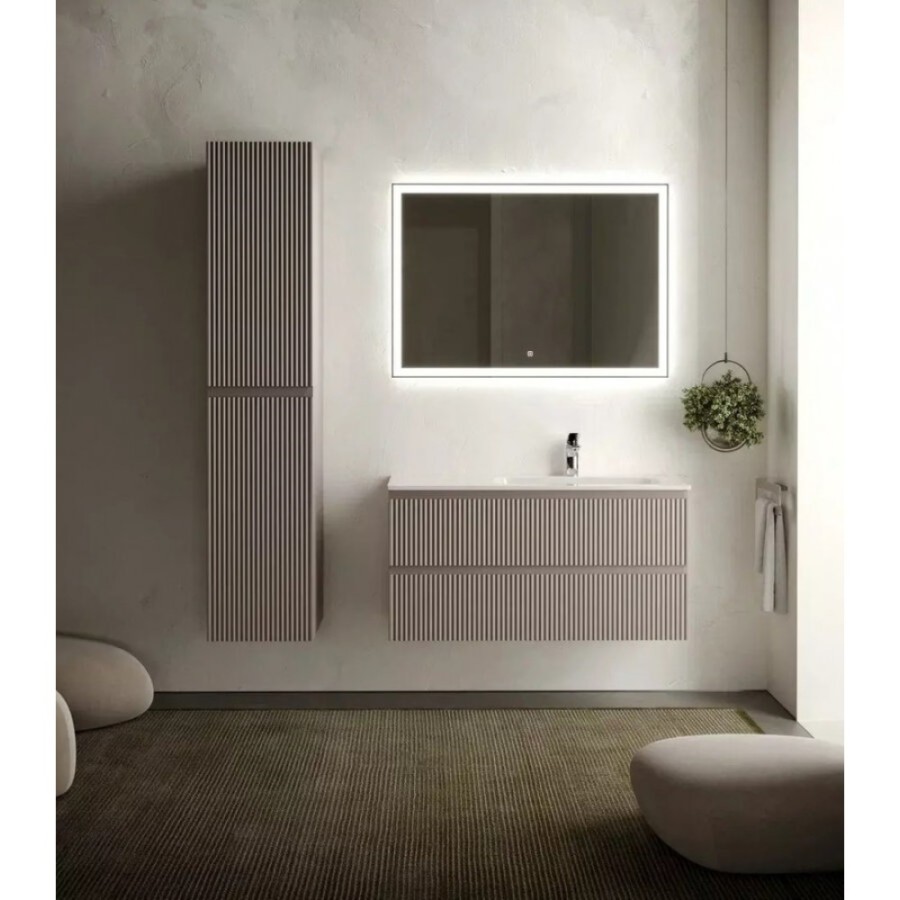Тумба под раковину Sancos Snob R 100 см подвесная, правая, Doha Soft, SNR100RSM