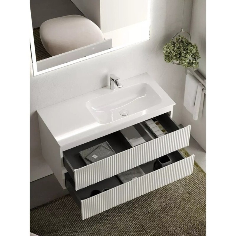 Тумба под раковину Sancos Snob R 100 см подвесная, правая, Bianco, SNR100RW
