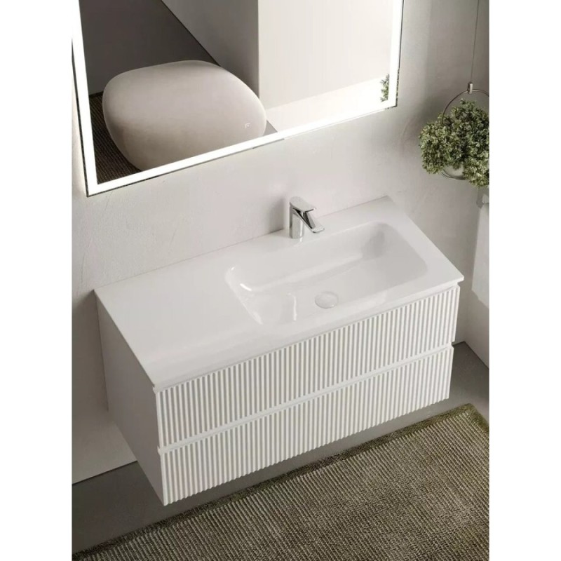 Тумба под раковину Sancos Snob R 100 см подвесная, правая, Bianco, SNR100RW