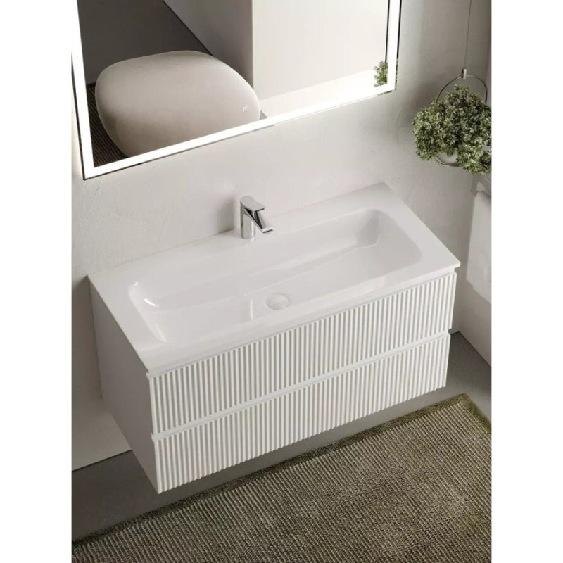 Тумба под раковину Sancos Snob R 100 см подвесная, Bianco, SNR100W