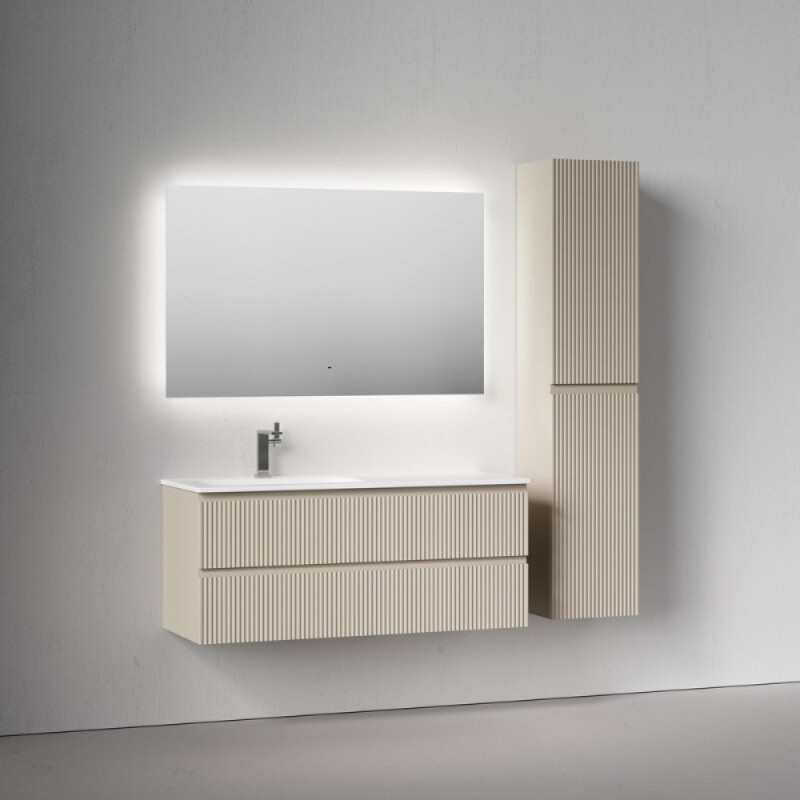 Тумба под раковину Sancos Snob R SNR120LCE, 120 см подвесная, Beige Soft, левая