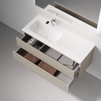 Тумба под раковину Sancos Snob R SNR120LCE, 120 см подвесная, Beige Soft, левая