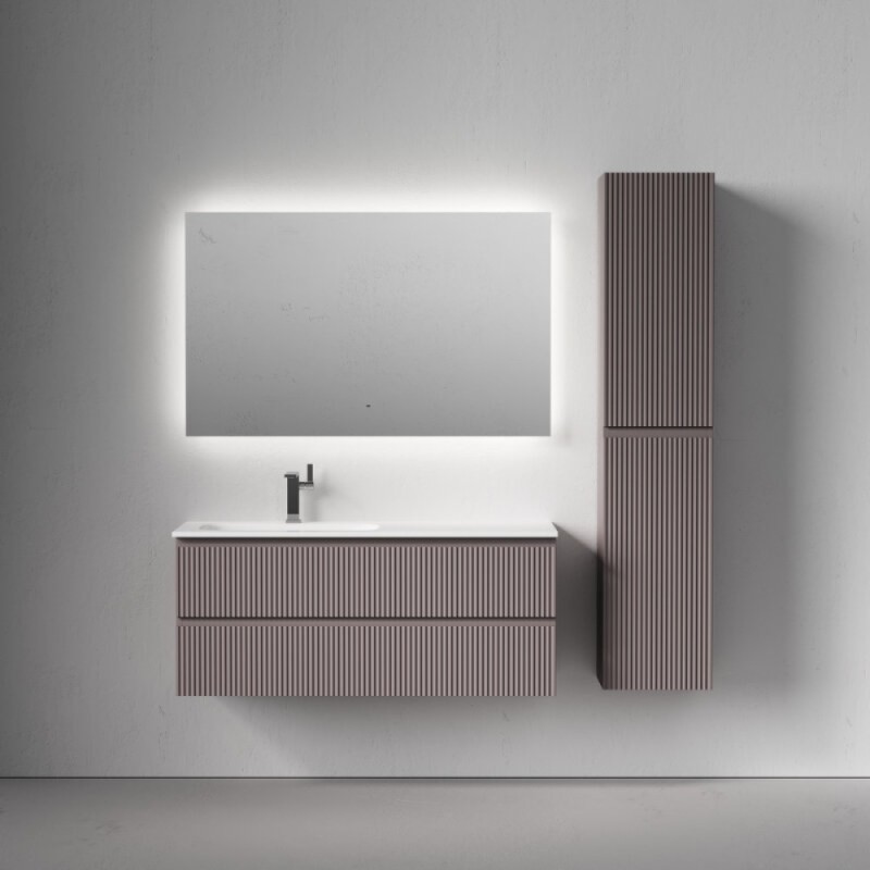 Тумба под раковину Sancos Snob R SNR120LSM, 120 см подвесная, Doha Soft, левая