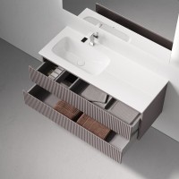 Тумба под раковину Sancos Snob R SNR120LSM, 120 см подвесная, Doha Soft, левая