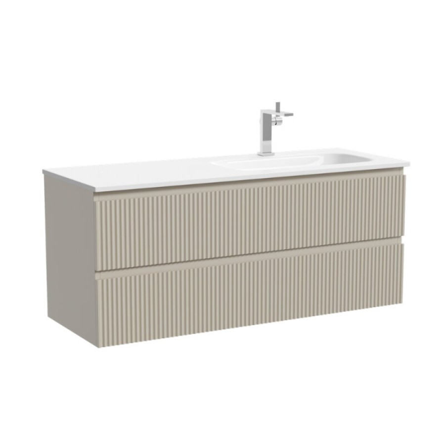 Тумба под раковину Sancos Snob R SNR120RCE, 120 см подвесная, Beige Soft, правая