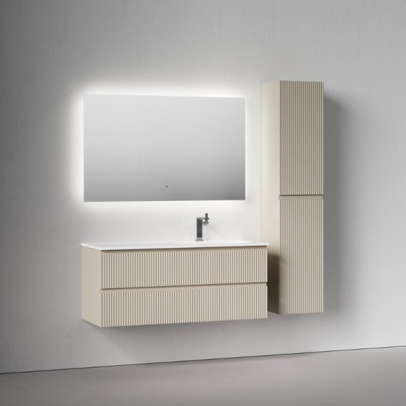 Тумба под раковину Sancos Snob R SNR120RCE, 120 см подвесная, Beige Soft, правая