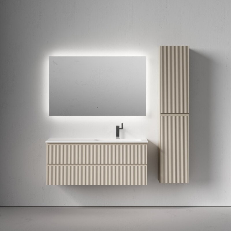 Тумба под раковину Sancos Snob R SNR120RCE, 120 см подвесная, Beige Soft, правая