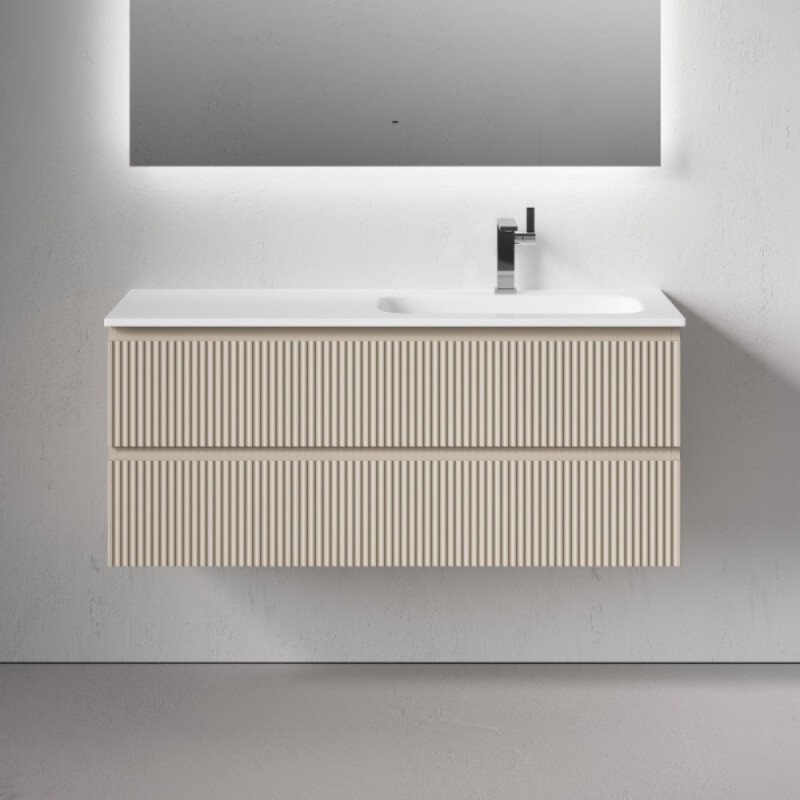Тумба под раковину Sancos Snob R SNR120RCE, 120 см подвесная, Beige Soft, правая