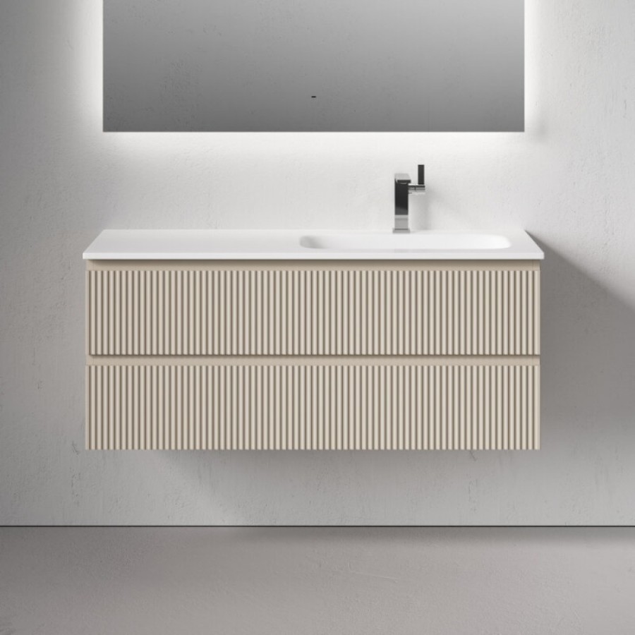 Тумба под раковину Sancos Snob R SNR120RCE, 120 см подвесная, Beige Soft, правая