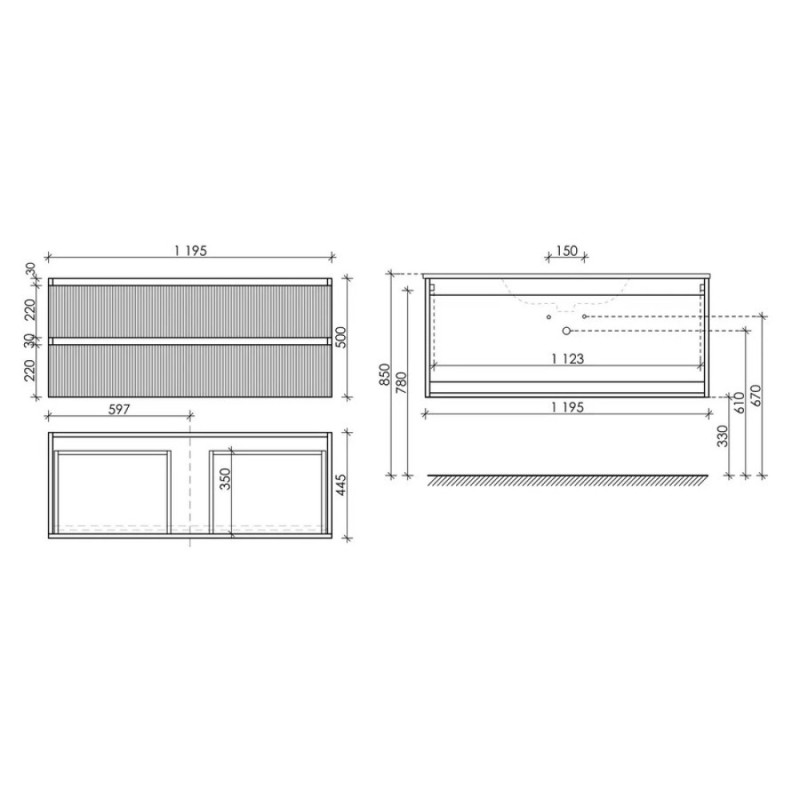 Тумба под раковину Sancos Snob R 120 см подвесная, Bianco, SNR120W